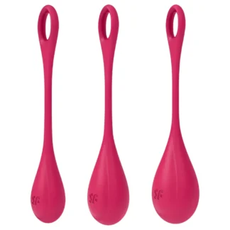 Satisfyer - venušine guličky sada - 3 kusy - červená