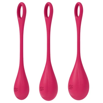 Satisfyer - venušine guličky sada - 3 kusy - červená