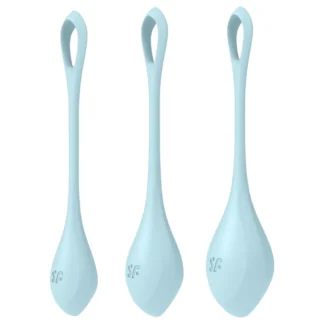 Satisfyer - venušine guličky set - 3 ks - modrá
