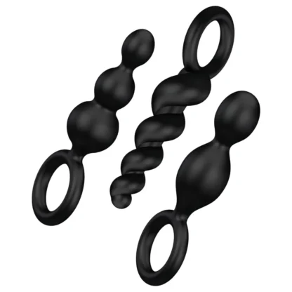 Satisfyer Booty Call - sada análnych kolíkov (čierna, 3-dielna)