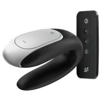 Satisfyer Double Fun - párový vibrátor ovládaný aplikáciou (čierny)