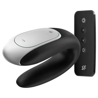 Satisfyer Double Fun - párový vibrátor ovládaný aplikáciou (čierny)