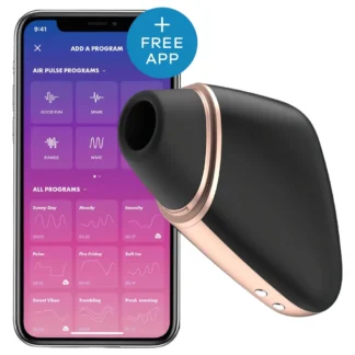 Satisfyer Love Triangle - vibračný stimulátor klitorisu s riadením cez aplikáciu na báze vzduchových vĺn (čierny)