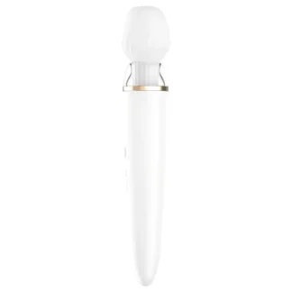 Satisfyer Double Wand-er - masážny vibrátor ovládaný aplikáciou (biely)