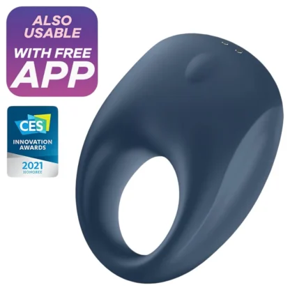 Satisfyer Strong One - Vibračný erekčný krúžok s ovládaním cez aplikáciu, pre mužov (modrý)