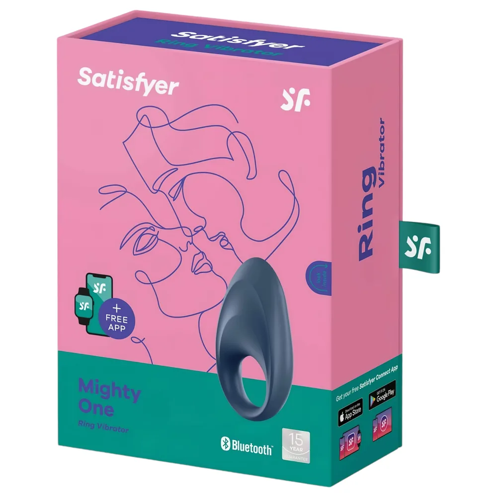 Satisfyer Mighty One - Vibračný krúžok na penis s ovládaním cez aplikáciu, pre mužov (modrý) – Obrázok 6
