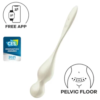 Satisfyer Love Birds 1 - Vibračné venušine guličky ovládané aplikáciou (biele)