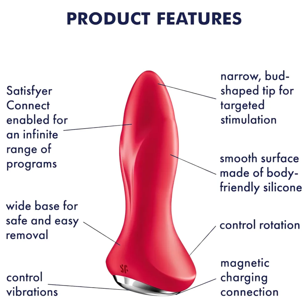 Satisfyer Rotator Plug 1 - análny vibrátor s korálkami - červený – Obrázok 6