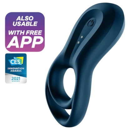 Satisfyer Epic Duo - Vibračný krúžok na penis ovládaný aplikáciou, pre mužov (čierny)