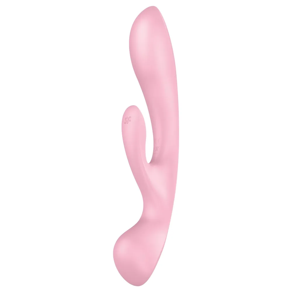 Satisfyer Triple Oh - vibrátor na klitoris s ramenom - nabíjateľný - ružový