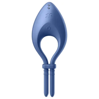 Satisfyer Bullseye - vibračný erekčný krúžok riadený aplikáciou pre mužov (modrý)