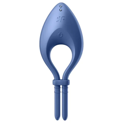 Satisfyer Bullseye - vibračný erekčný krúžok riadený aplikáciou pre mužov (modrý)