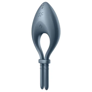 Satisfyer Bullseye - vibračný erekčný krúžok s ovládaním cez aplikáciu pre mužov (sivý)