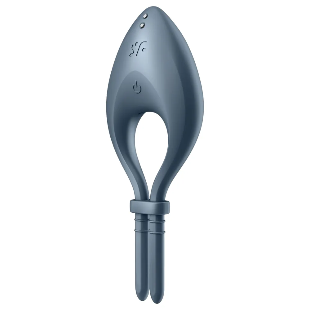 Satisfyer Bullseye - vibračný erekčný krúžok s ovládaním cez aplikáciu pre mužov (sivý)