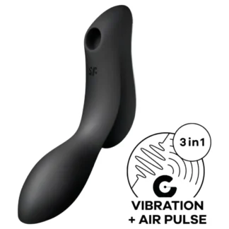 Satisfyer Curvy Trinity 2 - vibrátor s tlakovými vlnami 2v1 - čierny