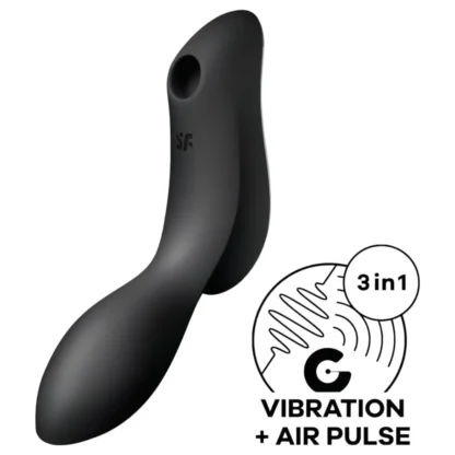Satisfyer Curvy Trinity 2 - vibrátor s tlakovými vlnami 2v1 - čierny