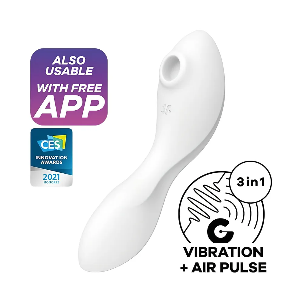 Satisfyer Curvy Trinity 5+ - aplikáciou ovládaný 2v1 vibrátor (biely) – Obrázok 8