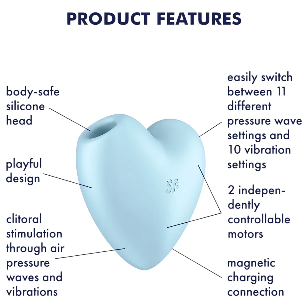 Satisfyer Cutie Heart - nabíjací stimulátor klitorisu s tlakovými vlnami - modrý – Obrázok 8