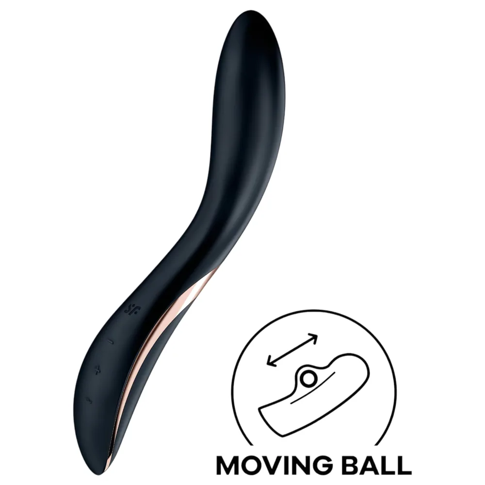 Satisfyer Rrrolling - vibrátor na G-bod s pohyblivou guľôčkou - čierny