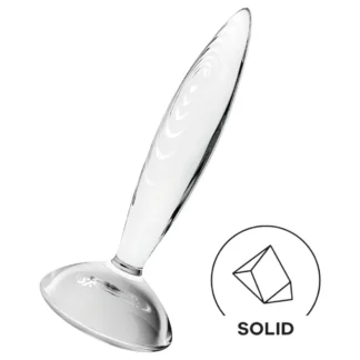 Satisfyer Sparkling Crystal - sklenené dildo - vrúbkované - priehľadné