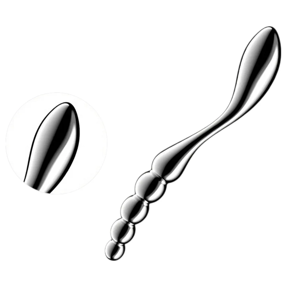 Satisfyer Star Force 1 - análna hračkа - oceľový guľatý dildо - strieborná