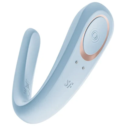 Satisfyer Double Classic - párový vibrátor (modrý)