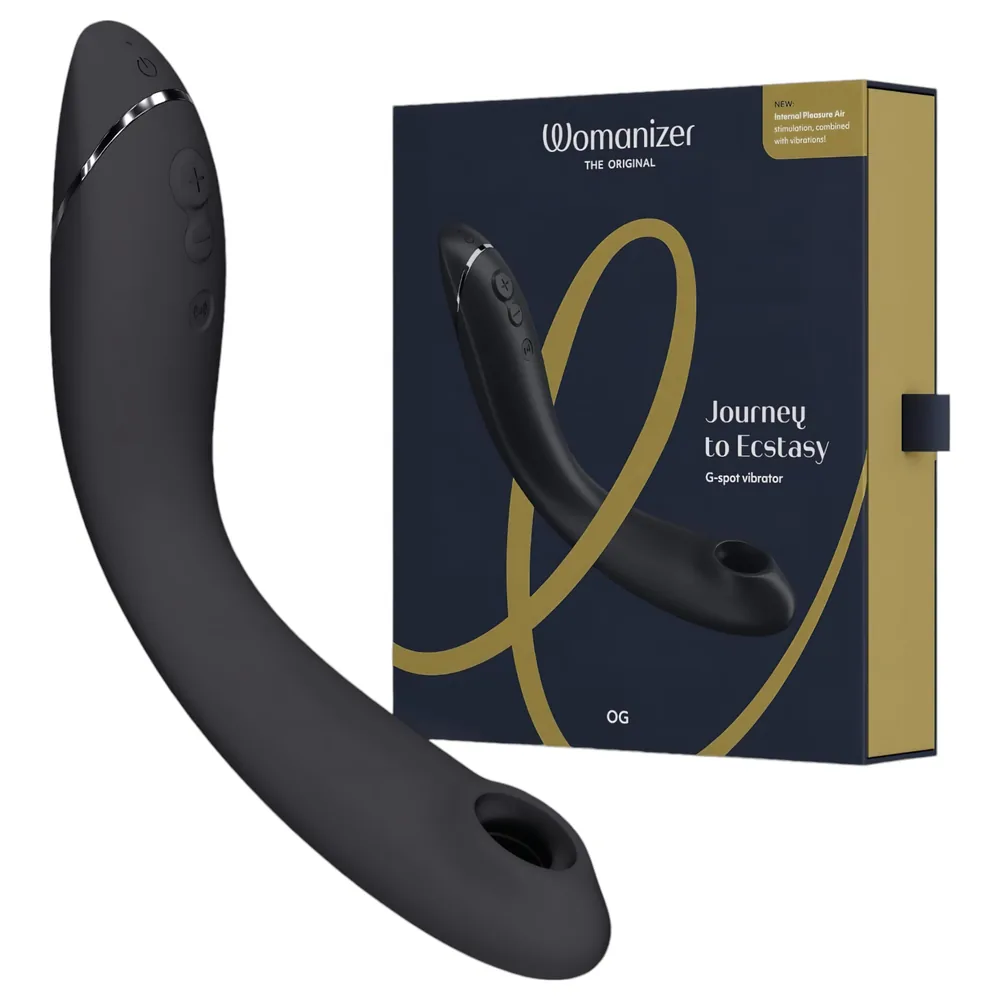 Womanizer OG - vibrátor pre ženy 2v1 - tlakové vlny, čierny - dobíjací