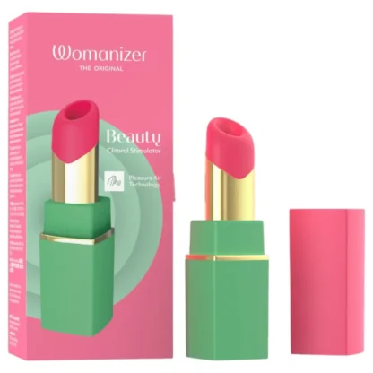 Womanizer Beauty - klitorálny stimulátor s pulzujúcim vzduchom v tvare rúžu (zelený)