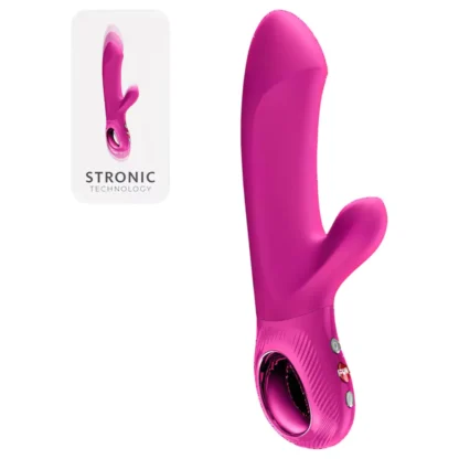 Fun Factory Bi Stronic Embrace - prirážajúci vibrátor s klitoriálnym ramenom (ružový)