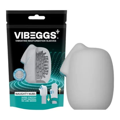 VIBEGGS Naughty Nubs - vibračné vajíčko masturbátor (biele)