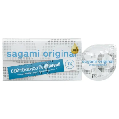 Sagami Original 0.02 - extra lubrikovaný kondóm - 55mm - 12ks