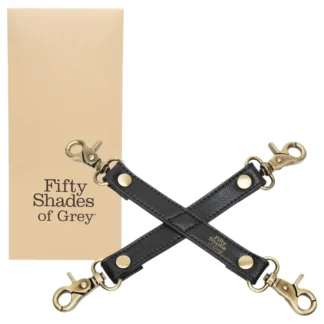 Fifty Shades of Grey - krížové putá - koža - čierne