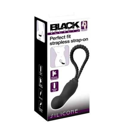 Black Velvets Perfect Fit - pripínací dildo (čierne)