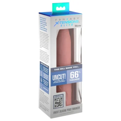 Pipedream X-TENSION Elite - nastaviteľný, otvorený návlek na penis (prírodný)