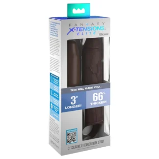 Pipedream - X-TENSION Elite 3 - erekčný návlek na penis s jedným krúžkom (hnedý)