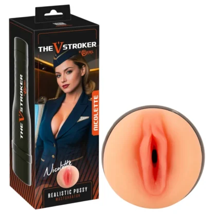 Rebel The V-Stroker Nicolette - realistická umelá vagína masturbátor (telovej farby)