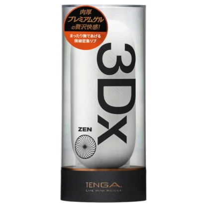 TENGA 3Dx Zen - 3D vzorovaný masturbátor (biely)