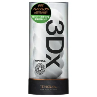 TENGA 3Dx Spiral - masturbátor so špirálovým vzorom (biely)