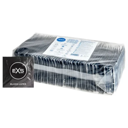EXS Black - latex kondóm - čierny - 100 ks