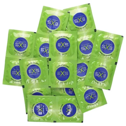 EXS Glow - latexový kondóm svietiaci v tme (100 ks)