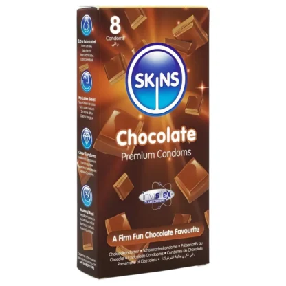 Skins - čokoládový kondóm - 8 kusov
