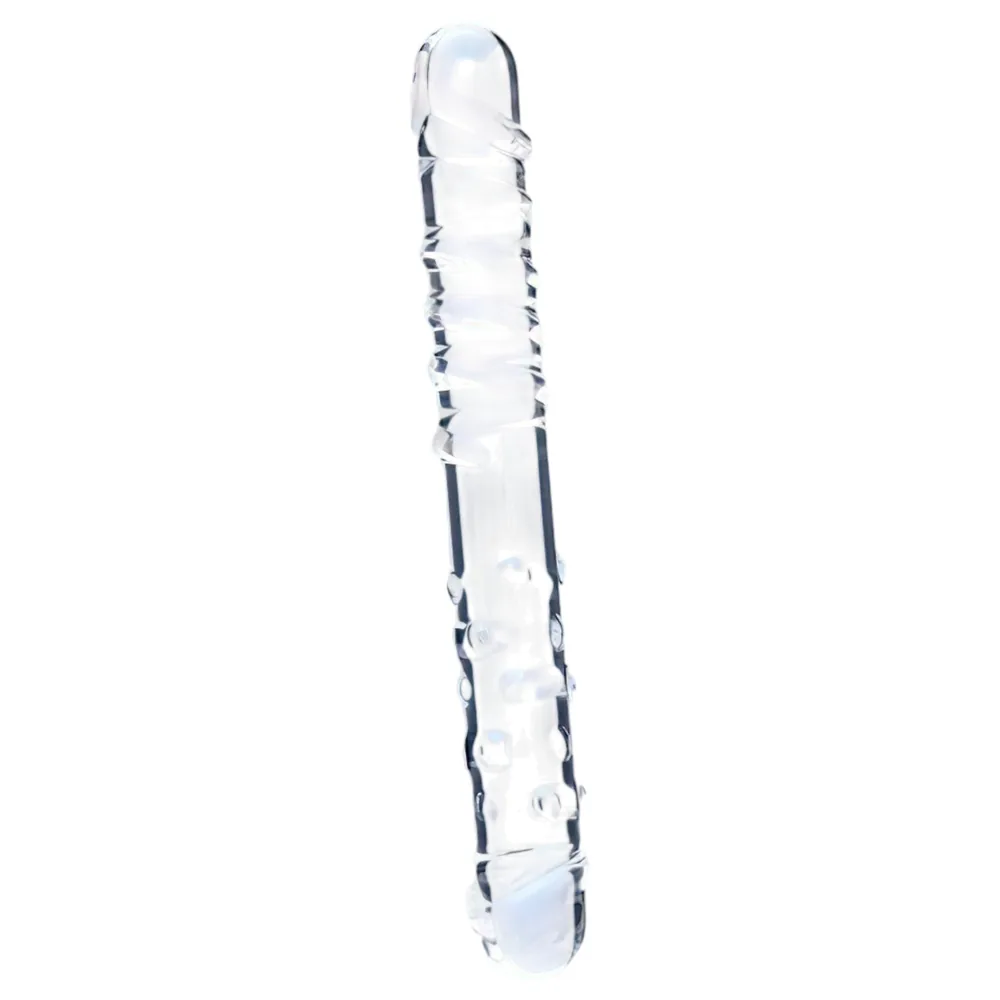 Clarity - sklenené dildo obojstranné - priehľadné