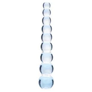 Clarity Elysian Pearls - sklenený dildo s perlami (priehľadný)