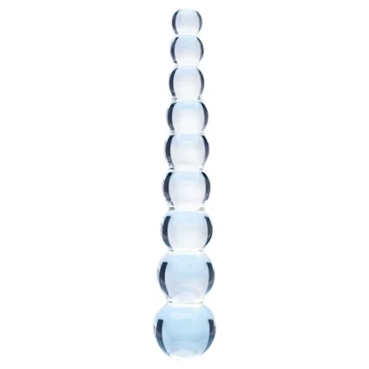 Clarity Elysian Pearls - sklenený dildo s perlami (priehľadný)