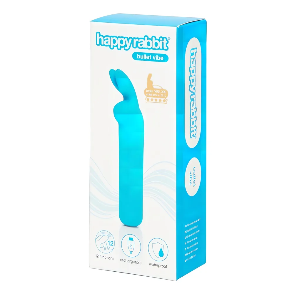 Happyrabbit - mini vibrátor na stimuláciu klitorisu - nabíjateľný, modrý