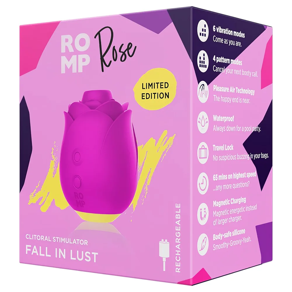 ROMP Rose - stimulačný vibrátor na klitoris - tlakové vlny - ružová