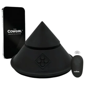 The Cowgirl Cone - prémiový sex stroj ovládaný aplikáciou - s 2 vymeniteľnými nadstavcami, 20 vibračnými režimami (čierny)