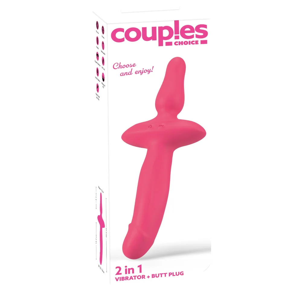 Couples Choice - vibrátor a análny plug 2v1 - ružový – Obrázok 2