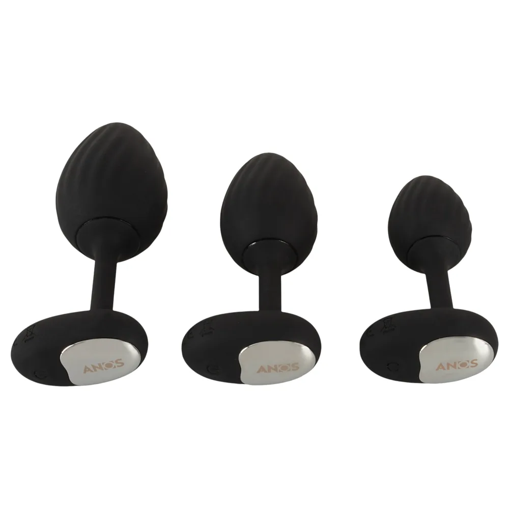 ANOS - vibračné análny kolík set - čierny