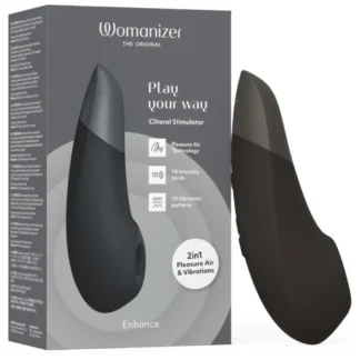 Womanizer Enhance 2v1 sací stimulátor klitorisu s vlnami vzduchu + vibrátor (čierny)